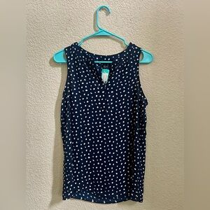 41 Hawthorn Navy Blue and White Polka Dot Tank Top